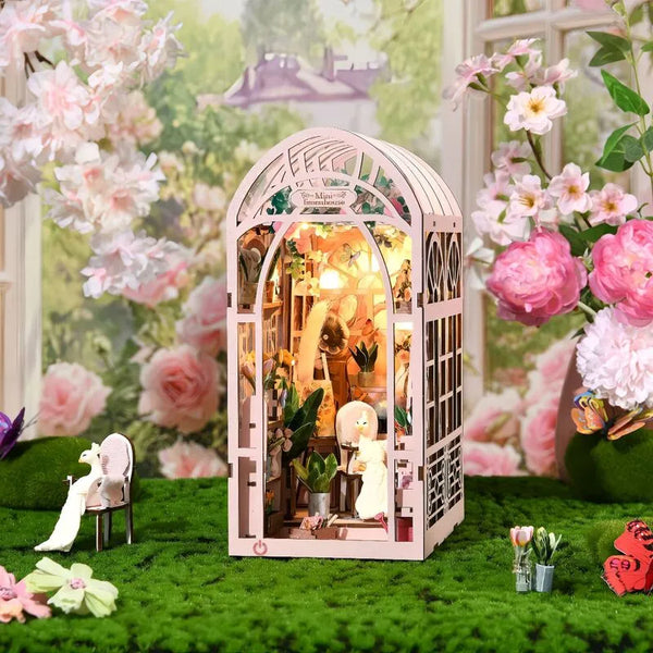 Mini Greenhouse Flower Room Book Nook Kit – DIY Miniature Greenhouse