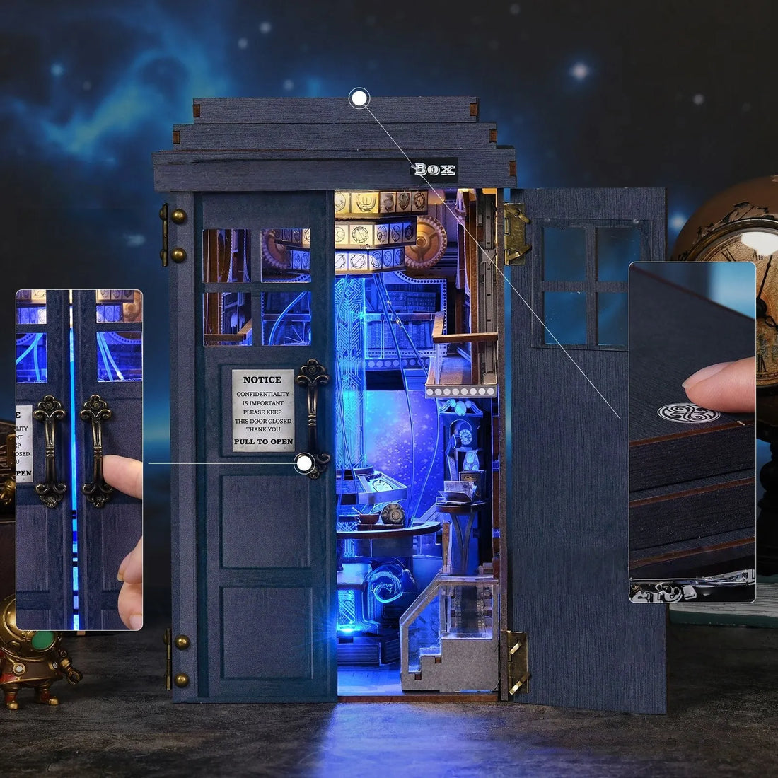 Mysterious Phone Booth book nook kit – detail view 7