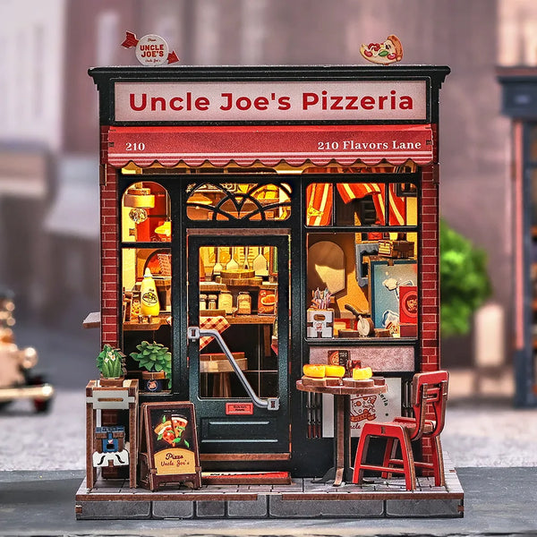 Uncle Joe's Pizzeria Miniature House Kit – DIY Retro New York Pizzeria