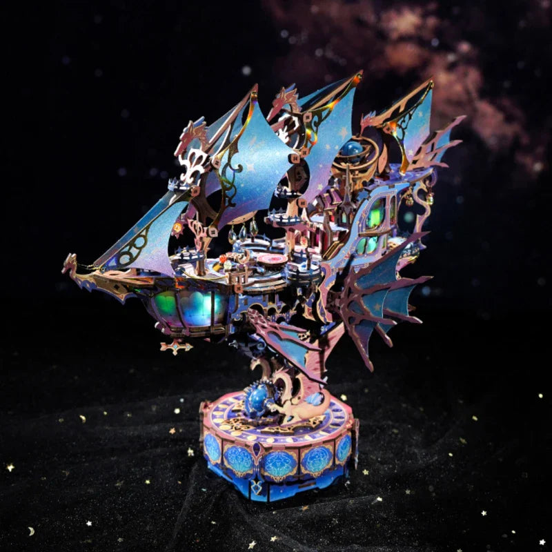 Magical Galaxy 3D Wooden Puzzle – Mechanical Celestial Airship Kit