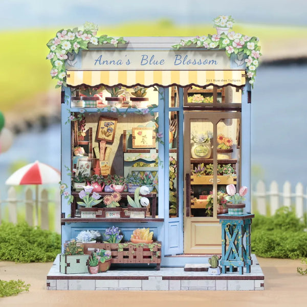 Anna's Blue Blossom Book Nook Kit – DIY Miniature Flower Shop
