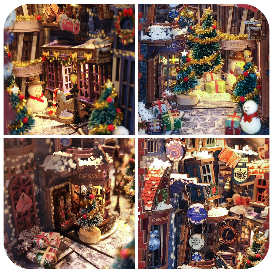 A Glittering Christmas Alley in Miniature