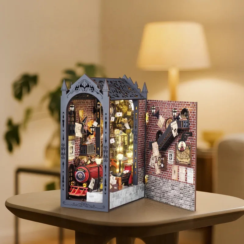 Fantasy Train Platform Book Nook Kit – DIY Steampunk Station