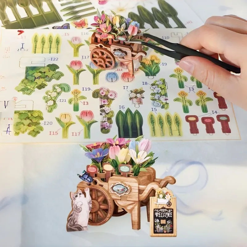 Flower Shop Book Nook Kit – DIY Two-Storey Florist