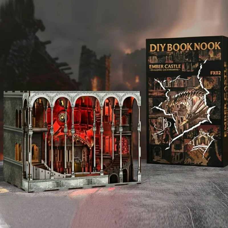 Ember Castle Book Nook Kit – DIY Dragon Fortress (Fourth Wing-Inspired)