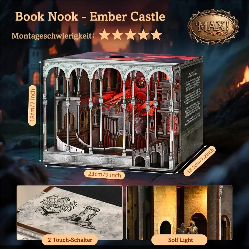 Ember Castle Book Nook Kit – DIY Dragon Fortress (Fourth Wing-Inspired)