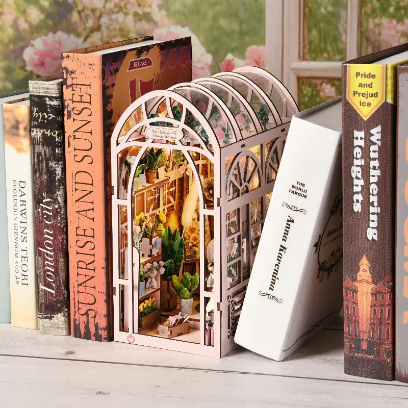 Mini Greenhouse Flower Room Book Nook Kit – DIY Miniature Greenhouse