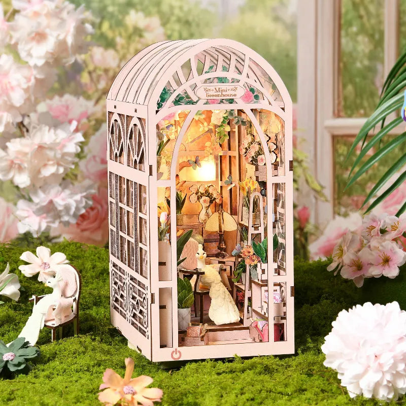 Mini Greenhouse Flower Room Book Nook Kit – DIY Miniature Greenhouse