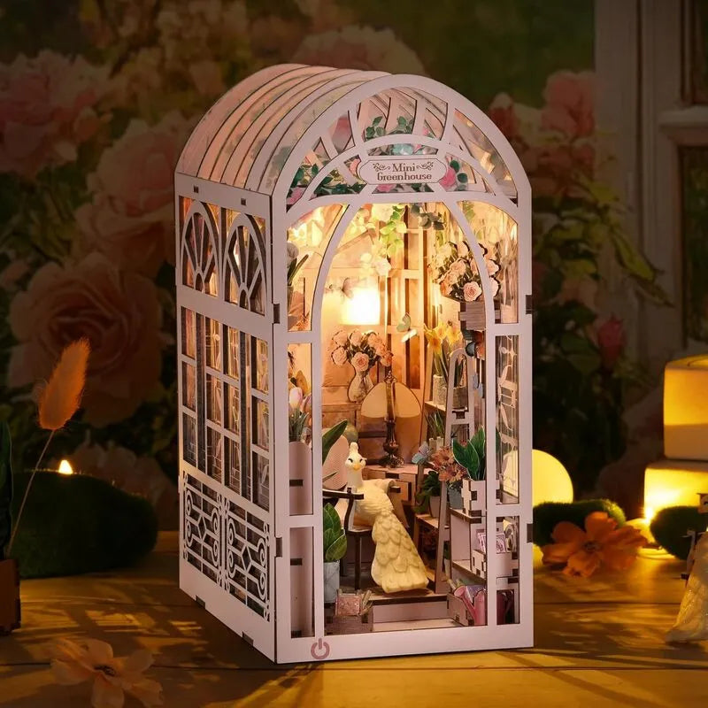 Mini Greenhouse Flower Room Book Nook Kit – DIY Miniature Greenhouse