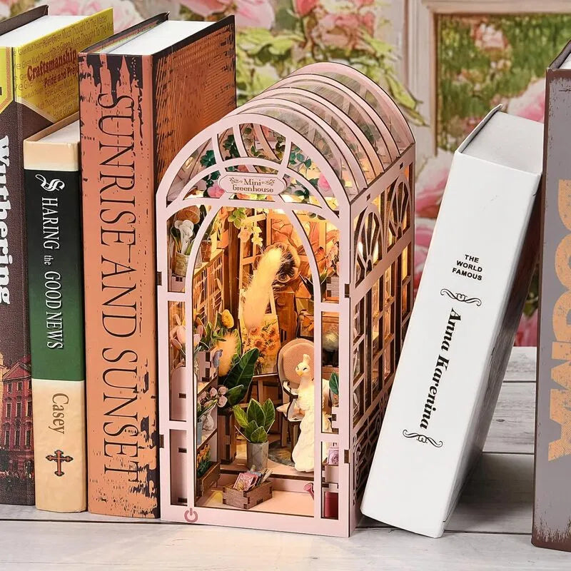 Mini Greenhouse Flower Room Book Nook Kit – DIY Miniature Greenhouse