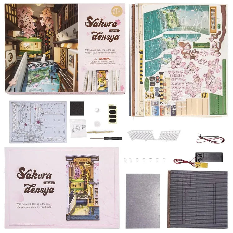 Sakura Densya Book Nook Kit – DIY Japanese Cherry Blossom Train