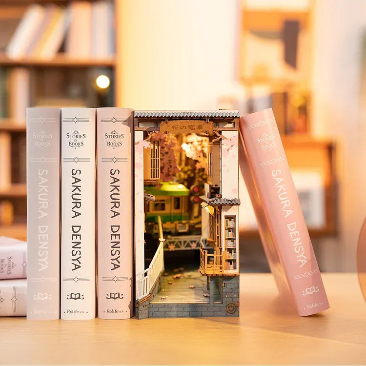 Sakura Densya Book Nook Kit – DIY Japanese Cherry Blossom Train
