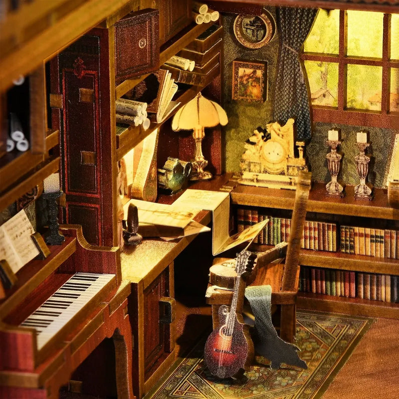 Timeless Melody Book Nook Kit – DIY Two-Storey Music Studio