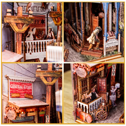 DIY Wooden Book Nook - Western Town