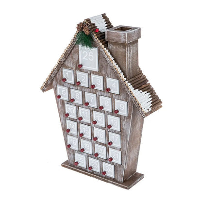 Gray Wooden House Advent Calendar