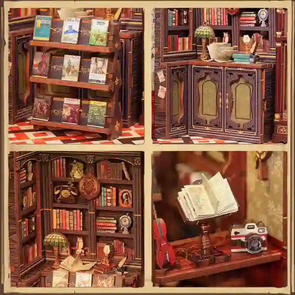The Midnight Owl Bookstore book nook kit – detail view 3