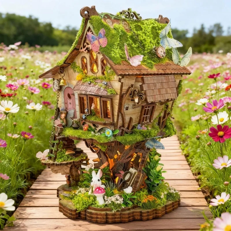 Rowan's Treehouse Miniature House Kit – DIY Enchanted Forest Treehouse
