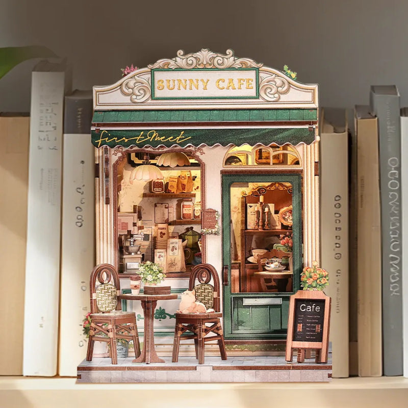 Sunny Cafe Miniature House Kit – DIY Terrace Coffee Shop