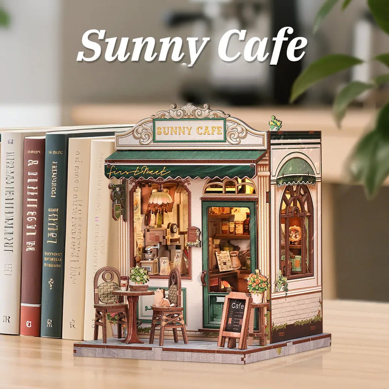 Sunny Cafe Miniature House Kit – DIY Terrace Coffee Shop