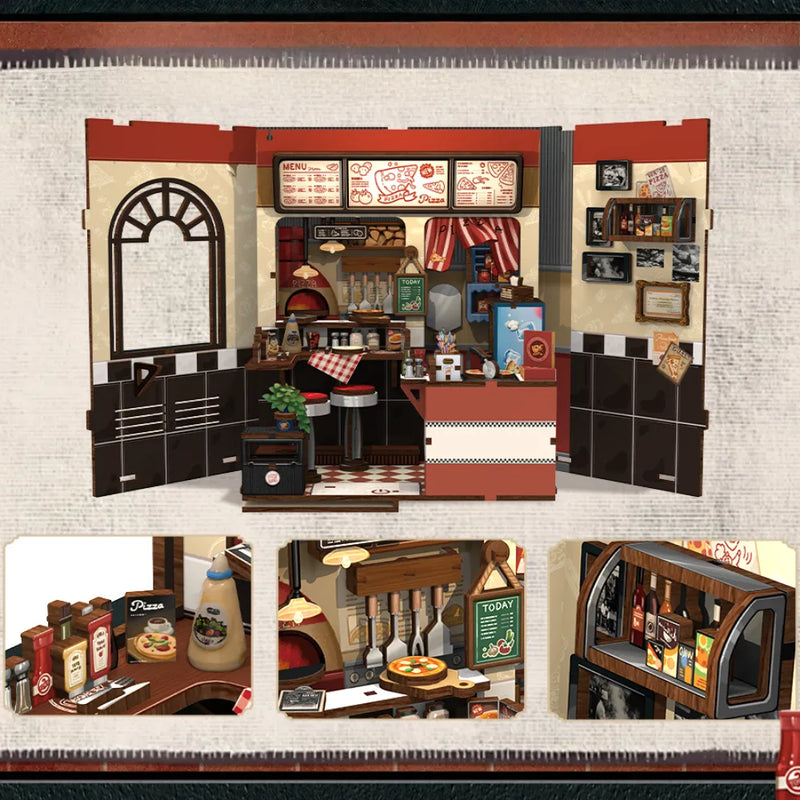 Uncle Joe's Pizzeria Miniature House Kit – DIY Retro New York Pizzeria