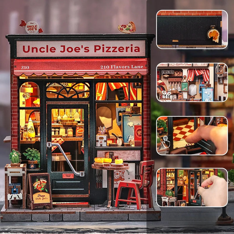 Uncle Joe's Pizzeria Miniature House Kit – DIY Retro New York Pizzeria