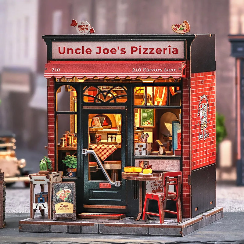 Uncle Joe's Pizzeria Miniature House Kit – DIY Retro New York Pizzeria