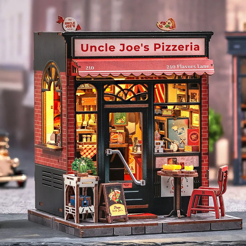 Uncle Joe's Pizzeria Miniature House Kit – DIY Retro New York Pizzeria