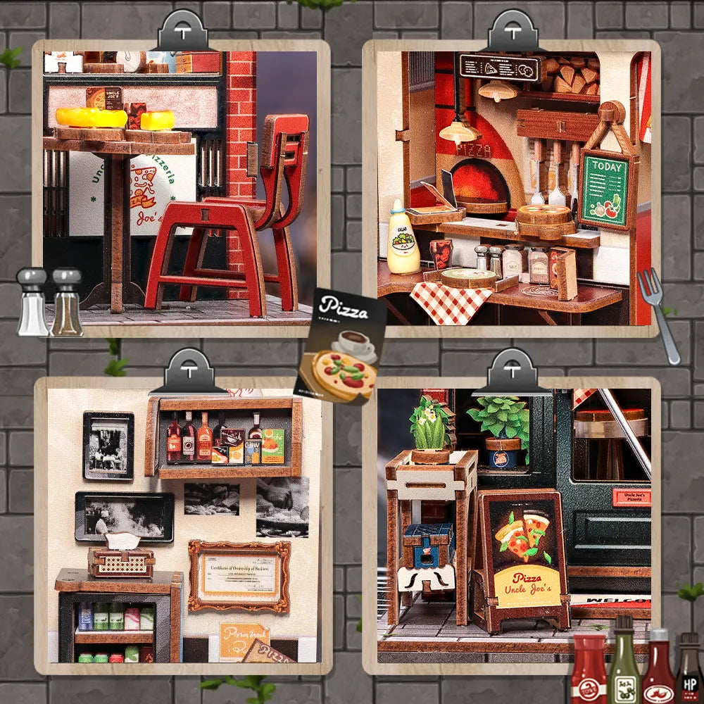 Uncle Joe's Pizzeria miniature house kit – detail view 2