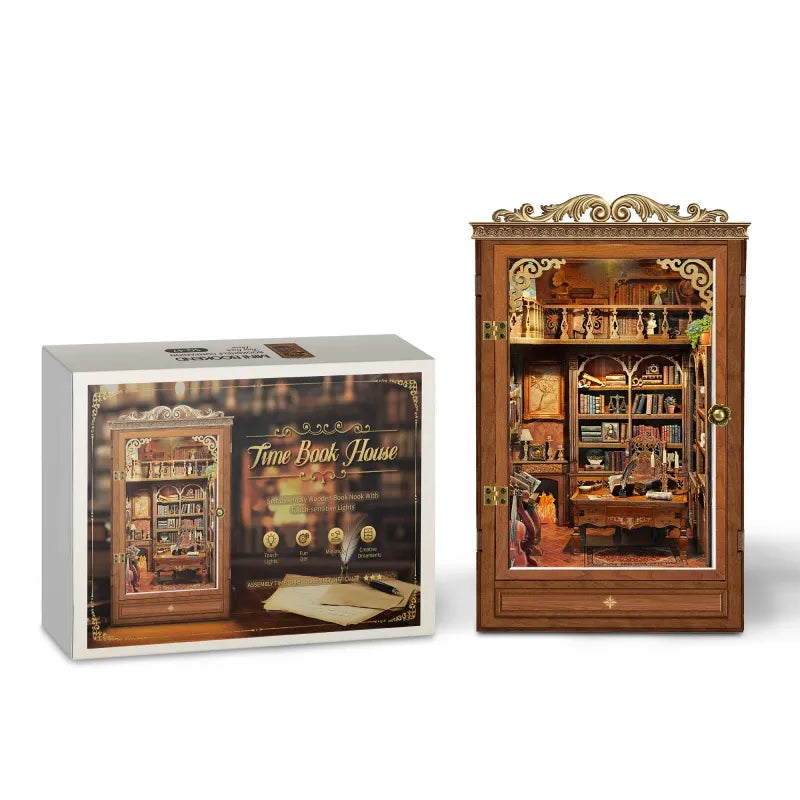 Time Book House Miniature Kit – DIY 3D Library Scene